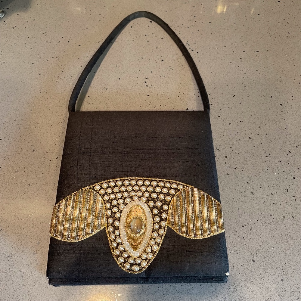 Vintage Kane M silk beaded bag